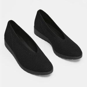 Eileen Fisher Heaven Knit Stretch Ballet Wedge Black Womens Size 9